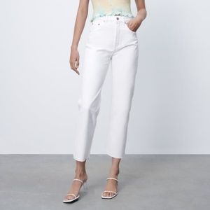 Zara Hi-Rise Straight Leg Jeans - White